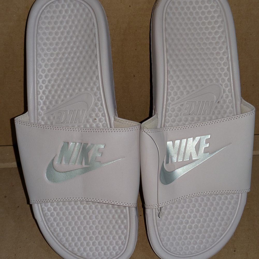 Nike White Slide Sandals